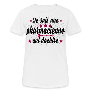 Pharmacienne Pharmacie Pharmacien Métier Humour - T-shirt respirant Femme - blanc - Devant - AI Model Female 172 dark (172cm)