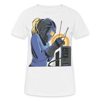 Welder Mama for welders and - Women's Breathable T-Shirt - white - Front - AI Model Female 172 dark (172cm)