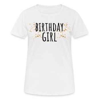 FILLE DONT C'EST L'ANNIVERSAIRE - T-shirt respirant Femme - blanc - Devant - AI Model Female 172 dark (172cm)