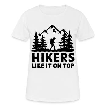 Wanderer Naturfreunde Bergen Wald Outdoor - Frauen T-Shirt atmungsaktiv - Weiß - Vorne - AI Model Female 172 dark (172cm)
