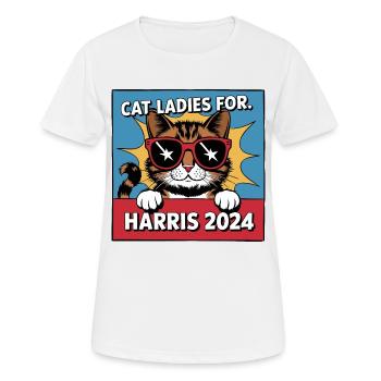 Cat Ladies For Kamala Harris 2024 USA Amerika - Frauen T-Shirt atmungsaktiv - Weiß - Vorne - AI Model Female 172 dark (172cm)
