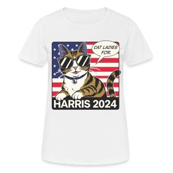 Cat Ladies For Kamala Harris 2024 USA Amerika - Frauen T-Shirt atmungsaktiv - Weiß - Vorne - AI Model Female 172 dark (172cm)