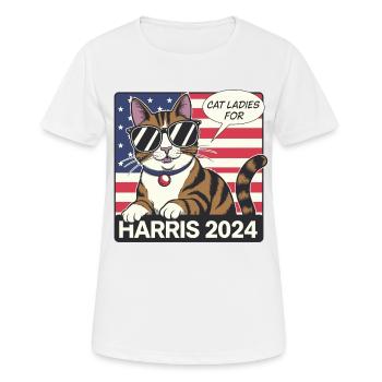 Cat Ladies For Kamala Harris 2024 USA Amerika - Frauen T-Shirt atmungsaktiv - Weiß - Vorne - AI Model Female 172 dark (172cm)