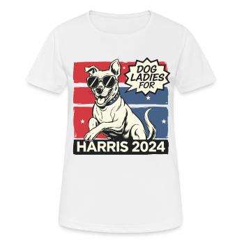 Chien Dames Pour Kamala Harris 2024 États-Unis Amérique - T-shirt respirant Femme - blanc - Devant - AI Model Female 172 dark (172cm)