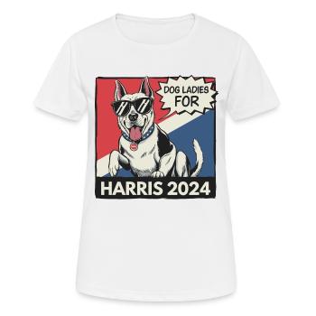 Dog Ladies For Kamala Harris 2024 USA Amerika - Frauen T-Shirt atmungsaktiv - Weiß - Vorne - AI Model Female 172 dark (172cm)