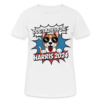 Dog Ladies For Kamala Harris 2024 USA Amerika - Frauen T-Shirt atmungsaktiv - Weiß - Vorne - AI Model Female 172 dark (172cm)
