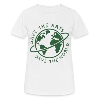 Save the Arts Save the World Earth Environmental Activist - Women's Breathable T-Shirt - white - Front - AI Model Female 172 dark (172cm)