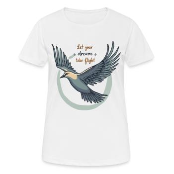 Laissez vos rêves prendre leur envol Oiseau mouette - T-shirt respirant Femme - blanc - Devant - AI Model Female 172 dark (172cm)