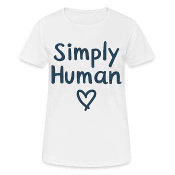 Simply Human Heart Humanity - Women's Breathable T-Shirt - white - Front - AI Model Female 172 dark (172cm)