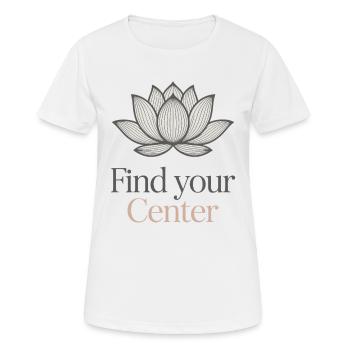 Find Your Center Lotus Blume - Frauen T-Shirt atmungsaktiv - Weiß - Vorne - AI Model Female 172 dark (172cm)