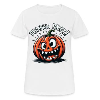 Pumpkin Panic Halloween - Frauen T-Shirt atmungsaktiv - Weiß - Vorne - AI Model Female 172 dark (172cm)