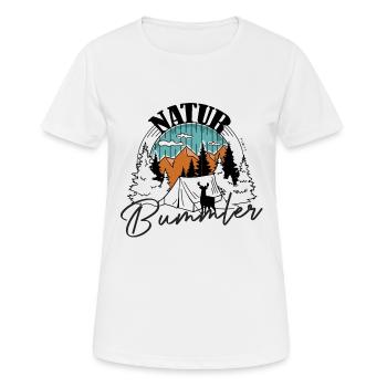Nature Bummler (coloré) - T-shirt respirant Femme - blanc - Devant - AI Model Female 172 dark (172cm)