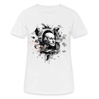 George Washington Machine à imprimer de l’argent Cadeau d’argent - T-shirt respirant Femme - blanc - Devant - AI Model Female 172 dark (172cm)