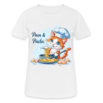 Pattes et pâtes Pattes et pâtes Dictons d’animaux - T-shirt respirant Femme - blanc - Devant - AI Model Female 172 dark (172cm)