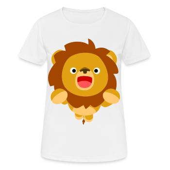 Hallo! Niedlich Trickfilm Löwe -Cheerful Madness!! - Frauen T-Shirt atmungsaktiv - Weiß - Vorne - AI Model Female 172 dark (172cm)