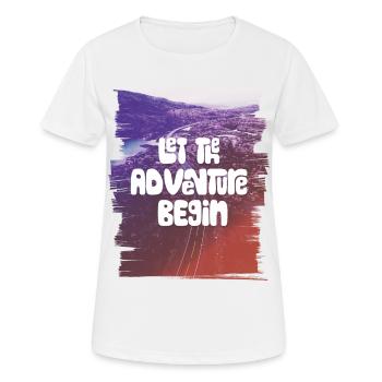 Let The Adventure Begin - Frauen T-Shirt atmungsaktiv - Weiß - Vorne - AI Model Female 172 dark (172cm)