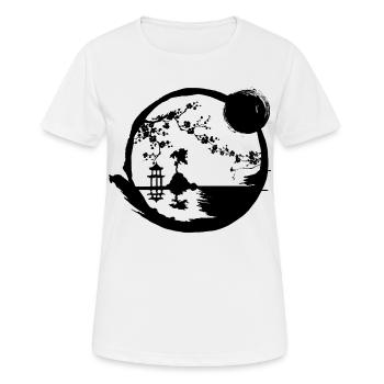 Japanese frame - Women's Breathable T-Shirt - white - Front - AI Model Female 172 dark (172cm)
