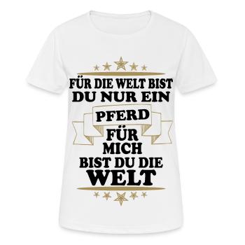 Pferd - Frauen T-Shirt atmungsaktiv - Weiß - Vorne - AI Model Female 172 dark (172cm)