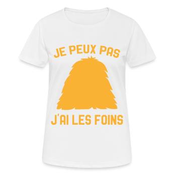Je Peux Pas J'ai Les Foins Humour Agriculteur - T-shirt respirant Femme - blanc - Devant - AI Model Female 172 dark (172cm)