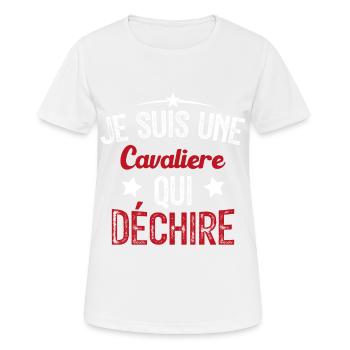 Je suis une Cavalière Qui Déchire - T-shirt respirant Femme - blanc - Devant - AI Model Female 172 dark (172cm)