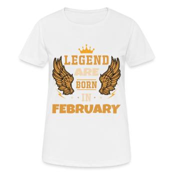 Die im Februar geborene Legende Geburtstagsgeschenk - Frauen T-Shirt atmungsaktiv - Weiß - Vorne - AI Model Female 172 dark (172cm)