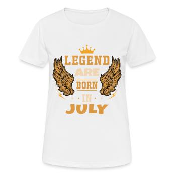 Die im Juli geborene Legende Geburtstagsgeschenk - Frauen T-Shirt atmungsaktiv - Weiß - Vorne - AI Model Female 172 dark (172cm)
