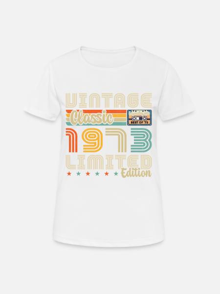 Vintage 1973 Birthday Gift 1973 - Women's Breathable T-Shirt - white