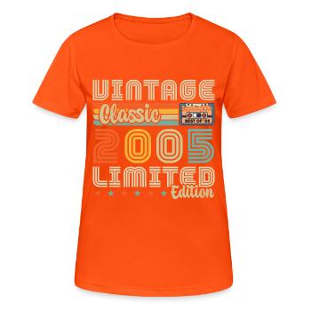 Jahrgang 2005 Jahrgang 2005 Geburtstagsgeschenk - Frauen T-Shirt atmungsaktiv - Neonorange - Vorne - AI Model Female 172 dark (172cm)