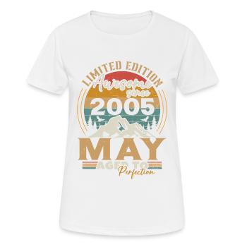 Mai 2005 Jubiläum Mai 2005 Mai - Frauen T-Shirt atmungsaktiv - Weiß - Vorne - AI Model Female 172 dark (172cm)