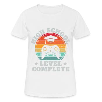 Niveau lycée Complet Retro Graduation Video Gamer - T-shirt respirant Femme - blanc - Devant - AI Model Female 172 dark (172cm)