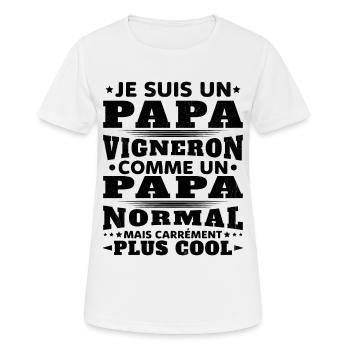 Je Suis un Papa Vigneron / Homme Vigneron Cadeau - T-shirt respirant Femme - blanc - Devant - AI Model Female 172 dark (172cm)