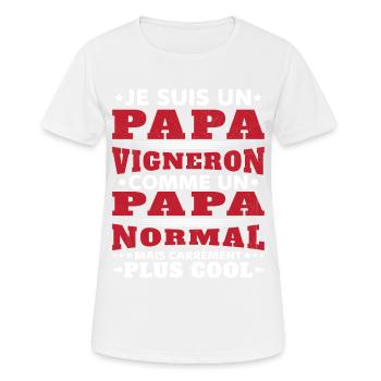 Je Suis un Papa Vigneron / Homme Vigneron Cadeau - T-shirt respirant Femme - blanc - Devant - AI Model Female 172 dark (172cm)