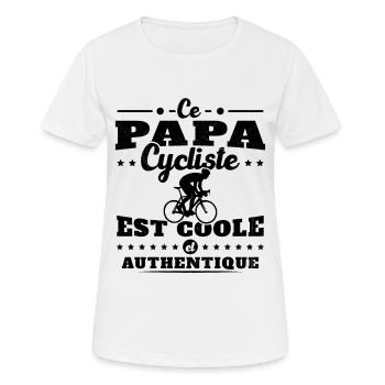 Ce papa cycliste est coole et authentique - T-shirt respirant Femme - blanc - Devant - AI Model Female 172 dark (172cm)