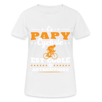 Ce papy cycliste est coole et authentique - T-shirt respirant Femme - blanc - Devant - AI Model Female 172 dark (172cm)
