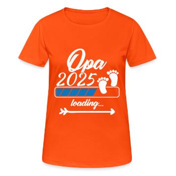 Opa 2025 Loading - Frauen T-Shirt atmungsaktiv - Neonorange - Vorne - AI Model Female 172 dark (172cm)
