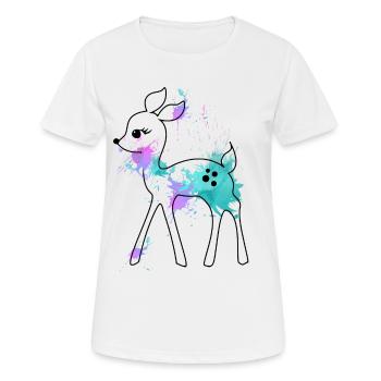 Reh-aquarell - Frauen T-Shirt atmungsaktiv - Weiß - Vorne - AI Model Female 172 dark (172cm)