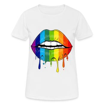 Gay Pride LGBT - T-shirt respirant Femme - blanc - Devant - AI Model Female 172 dark (172cm)