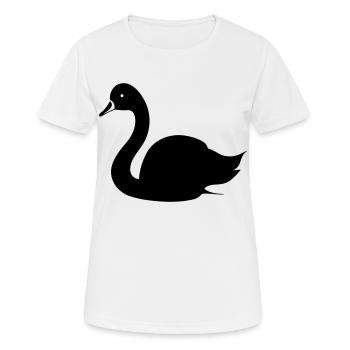 Schwan - Frauen T-Shirt atmungsaktiv - Weiß - Vorne - AI Model Female 172 dark (172cm)