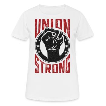 Gewerkschafts-starkes Proarbeitsverband-Arbeitskraft-Protest-Licht - Frauen T-Shirt atmungsaktiv - Weiß - Vorne - AI Model Female 172 dark (172cm)