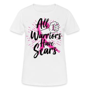 Art de sensibilisation au cancer du sein pour les femmes guerrières légères - T-shirt respirant Femme - blanc - Devant - AI Model Female 172 dark (172cm)