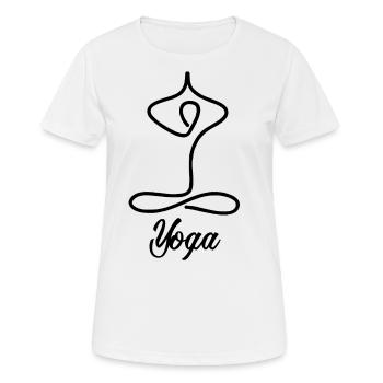 Lustiger Yoga für Frauen & Männer | Namaste Om Meditationslicht - Frauen T-Shirt atmungsaktiv - Weiß - Vorne - AI Model Female 172 dark (172cm)