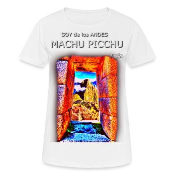 SOY de los ANDES - Machu Picchu I - T-shirt respirant Femme - blanc - Devant - AI Model Female 172 dark (172cm)