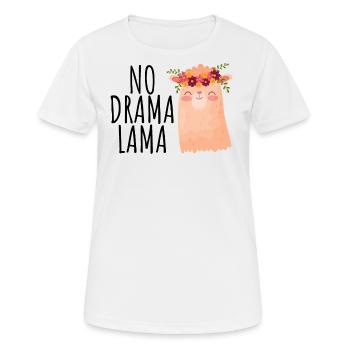 NO DRAMA LAMA - Frauen T-Shirt atmungsaktiv - Weiß - Vorne - AI Model Female 172 dark (172cm)