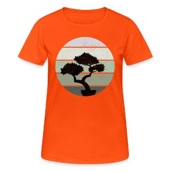 Bonsaï Tradition japonaise Océan Pacifique - T-shirt respirant Femme - orange néon - Devant - AI Model Female 172 dark (172cm)