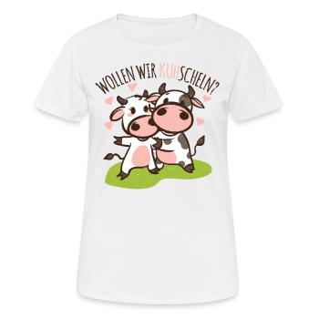 Les vaches adorent se faire des câlins - T-shirt respirant Femme - blanc - Devant - AI Model Female 172 dark (172cm)