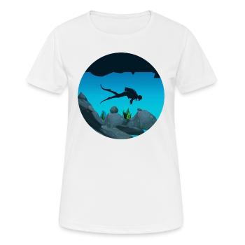Cave Diving - Women's Breathable T-Shirt - white - Front - AI Model Female 172 dark (172cm)