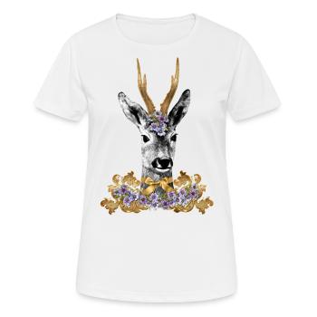 chevreuil doré comme motif de costume traditionnel pour la - T-shirt respirant Femme - blanc - Devant - AI Model Female 172 dark (172cm)