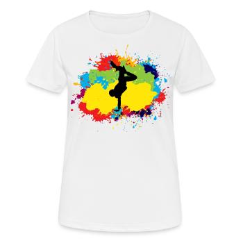 Breakdance Breakdancing Break-dancer Aquarelle - T-shirt respirant Femme - blanc - Devant - AI Model Female 172 dark (172cm)