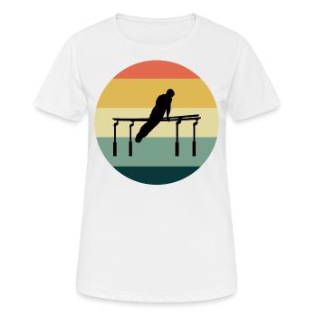 Kunstturnen Parallelbarren Turner Vintage - Frauen T-Shirt atmungsaktiv - Weiß - Vorne - AI Model Female 172 dark (172cm)