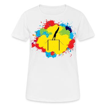 Kunstturnen Horizontale Balken Aquarell - Frauen T-Shirt atmungsaktiv - Weiß - Vorne - AI Model Female 172 dark (172cm)
